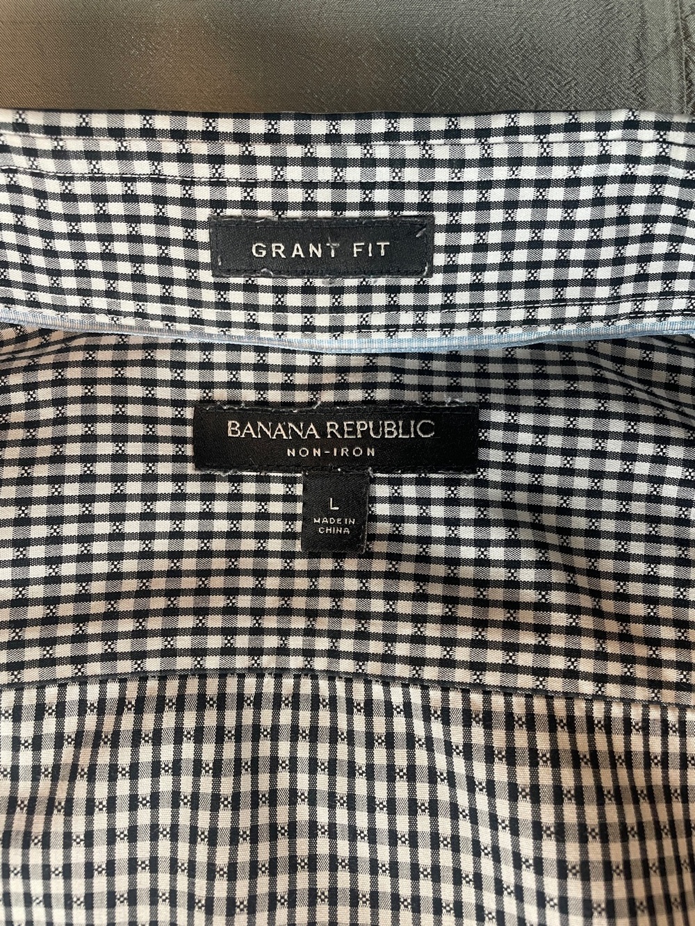 Banana Republic Grant Fit No-Iron Dobby Cotton Dress Shirt size L